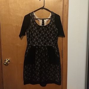 Black Lace Racer Back Dress